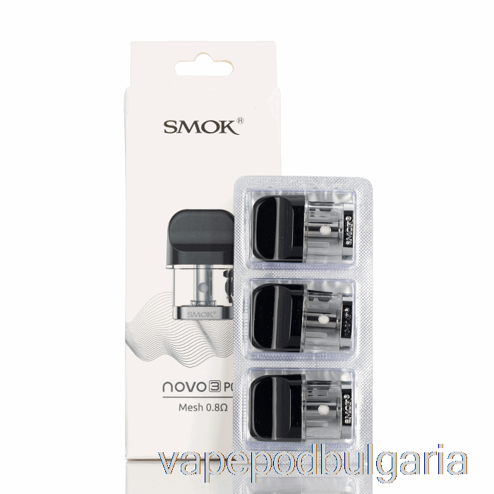 Vape 10000 Дръпки Smok Novo 3 Replacement Pods 0.8ohm Mesh Pods